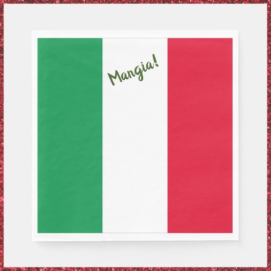 Mangia! Italienische Flagge Serviette