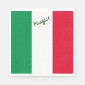 Mangia! Italienische Flagge Serviette (Vorderseite)