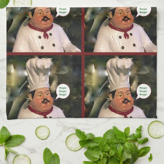 Mangia, Mangia, Mangia Geschirrtuch (Gefaltet)