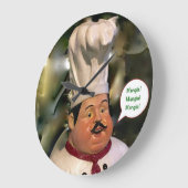 Mangia, Mangia, Mangia Kitchen Clock Große Wanduhr (Winkel)