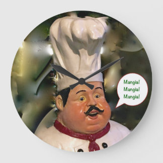 Mangia, Mangia, Mangia Kitchen Clock Große Wanduhr