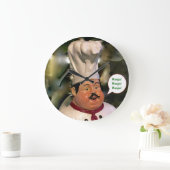 Mangia, Mangia, Mangia Kitchen Clock Große Wanduhr (Zuhause)