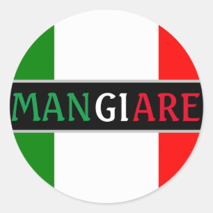 Mangiare Eat Italian Dinner Runder Aufkleber