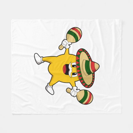 Mango als Musiker mit Maraca Fleecedecke (Vorderseite (Horizontal))