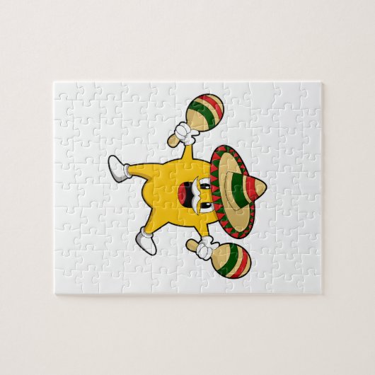 Mango als Musiker mit Maraca Puzzle (Horizontal)