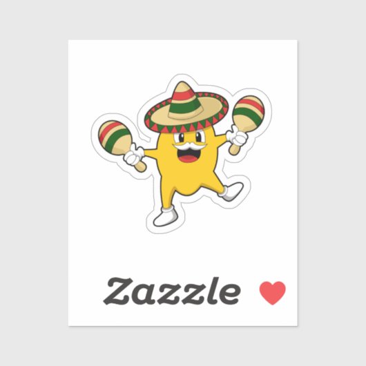 Mango as Musician with Maraca Aufkleber (Blatt)