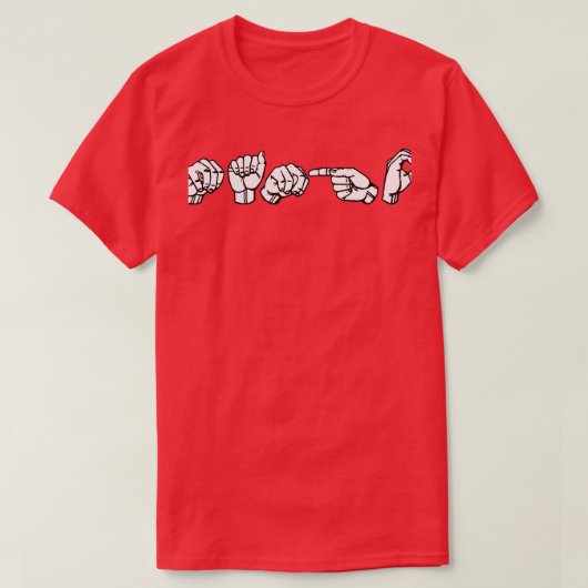 MANGO ASL Sign Language Design T-Shirt (Design vorne)