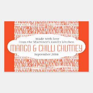 Mango & Chili Chutney Orange-Aufkleber Rechteckiger Aufkleber