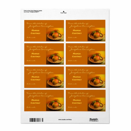 Mango Chutney Canning Labels (Vorne)