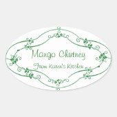 Mango Chutney-Etiketten Ovaler Aufkleber (Vorderseite)