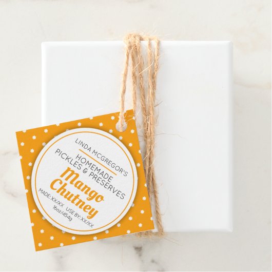 Mango Chutney-Konfitüre Geschenkanhänger (Beispiel)