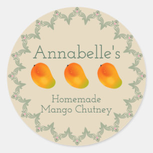 Mango Chutney Label Runder Aufkleber