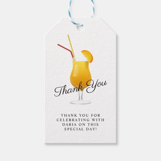Mango Cocktail Party Gift Tags Geschenkanhänger (Vorderseite)