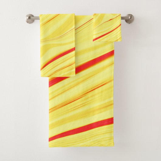 Mango-Creme, mit gekrümmtem Rot oder korallenförmi Badhandtuch Set (Insitu)