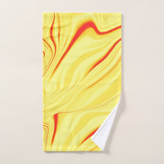 Mango-Creme, mit gekrümmtem Rot oder korallenförmi Badhandtuch Set (Handtuch)