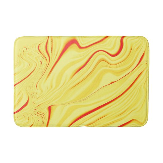 Mango-Creme mit rotem oder korallengewölbtem Schla Badematte (Vorderseite)