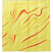 Mango-Creme mit rotem oder korallengewölbtem Schla Duschvorhang (Vorderseite)