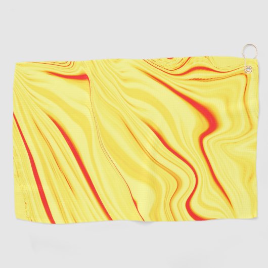 Mango-Creme mit rotem oder korallengewölbtem Schla Golfhandtuch (Horizontal)