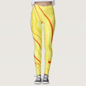 Mango-Creme mit rotem oder korallengewölbtem Schla Leggings (Vorderseite)