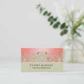 Mango Crystals und Lace Business Card Visitenkarte (Stehend Vorderseite)