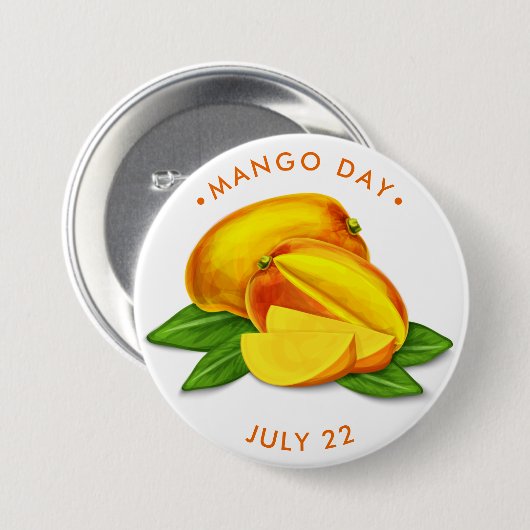 Mango Day, Aquarellmango Button (Vorne & Hinten)