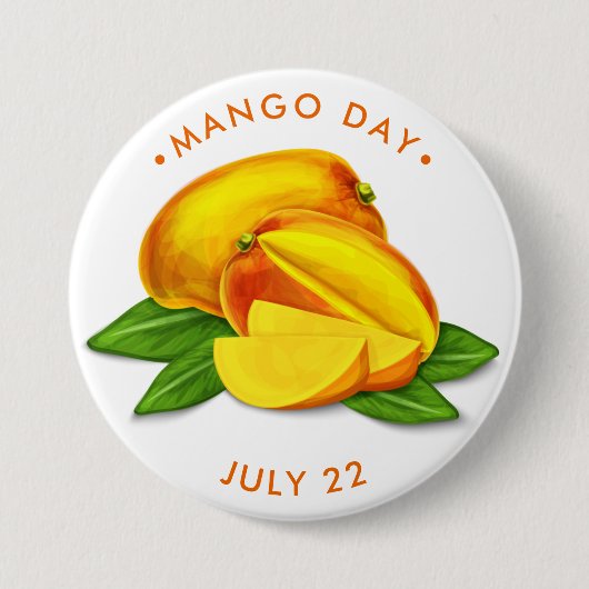 Mango Day, Aquarellmango Button (Vorderseite)
