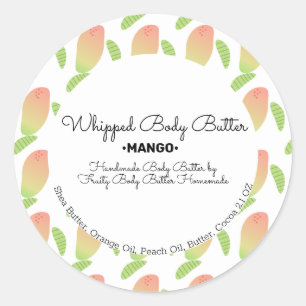 Mango Duft-Butter-Bad-Brandings-Verpackung Runder Aufkleber