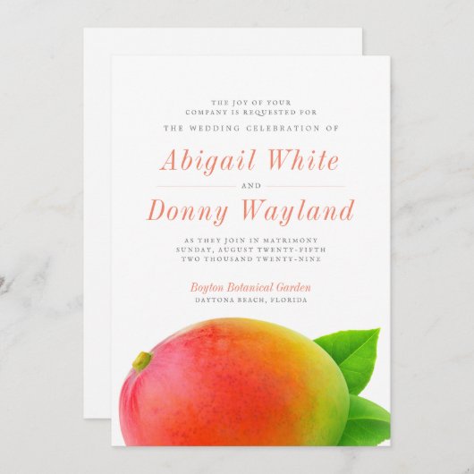 Mango| Einladung zur Hochzeitsfeier (Vorne/Hinten)