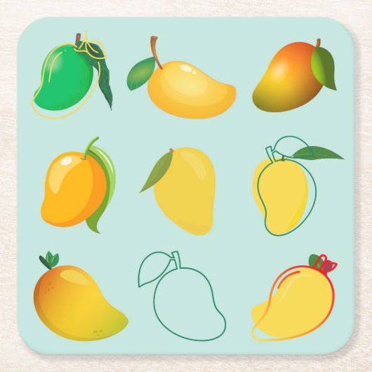 Mango Frisch Rechteckiger Pappuntersetzer (Vorderseite)