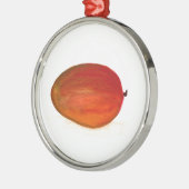 Mango Frucht Aquarell tropische Nahrung Exotische  Silbernes Ornament (Links)