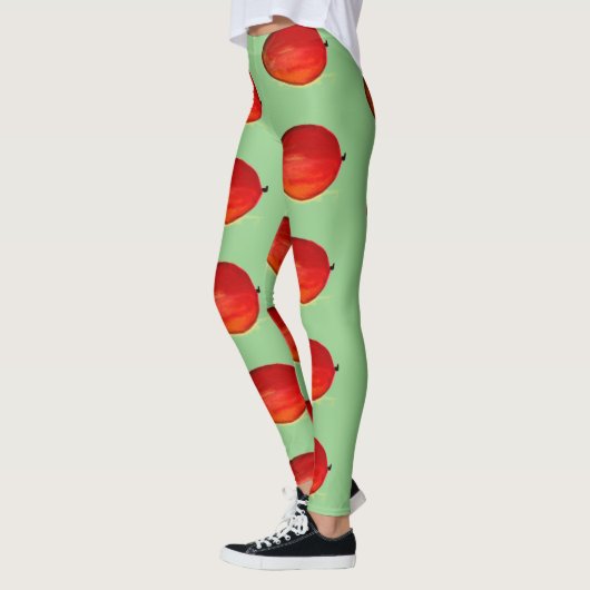 Mango Frucht Aquarellgrün Lebensmittel Tropisches Leggings (Links)