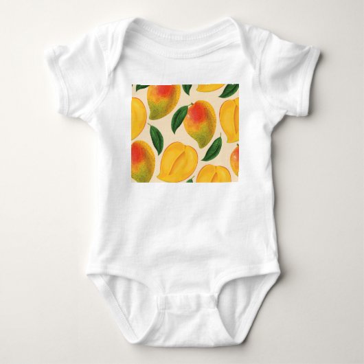 Mango Frucht Nahtloses Muster Baby Strampler (Vorderseite)