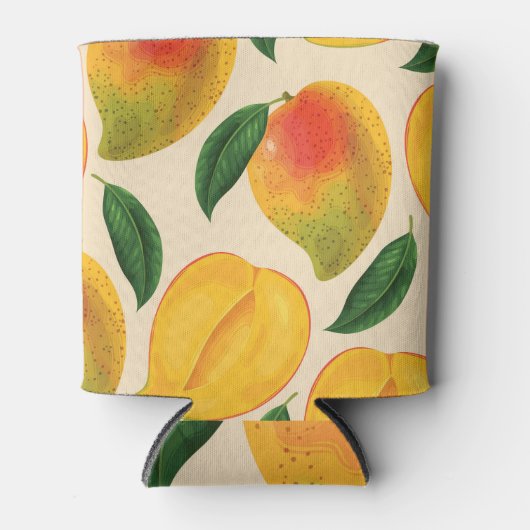 Mango Frucht Nahtloses Muster Dosenkühler (Vorderseite)