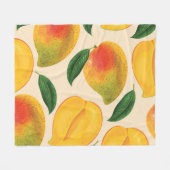 Mango Frucht Nahtloses Muster Fleecedecke (Vorderseite (Horizontal))