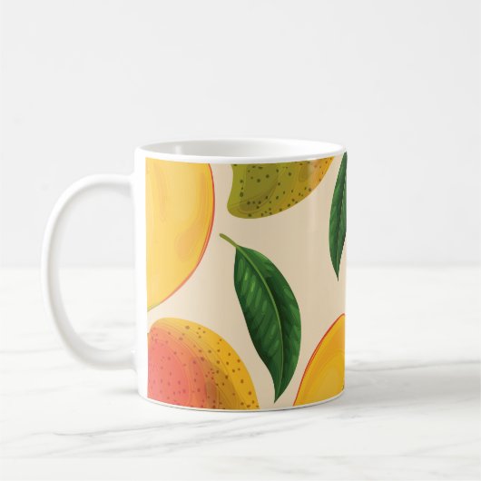 Mango Frucht Nahtloses Muster Kaffeetasse (Links)
