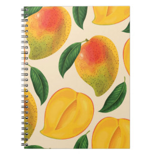 Mango Frucht Nahtloses Muster Notizblock
