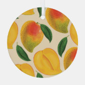 Mango Frucht Nahtloses Muster Ornament Aus Glas (Rückseite)