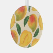 Mango Frucht Nahtloses Muster Ornament Aus Glas (Vorderseite Rechts)