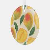 Mango Frucht Nahtloses Muster Ornament Aus Glas (Vorderseite links)