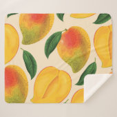 Mango Frucht Nahtloses Muster Sherpadecke (Vorderseite (Horizontal))