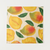 Mango Frucht Nahtloses Muster Wandteppich (Vorderseite (Horizontal))