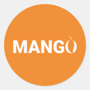 Mango-Fruchttext Runder Aufkleber