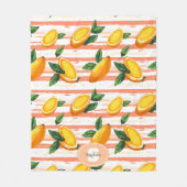 Mango Fruit Muster mit grünen Blätter Fleecedecke (Vorderseite)