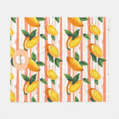 Mango Fruit Muster mit grünen Blätter Fleecedecke (Vorderseite (Horizontal))