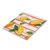 Mango Fruit Muster mit grünen Blätter Fliese (Seite)
