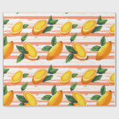 Mango Fruit Muster mit grünen Blätter Geschenkpapier (Flach)