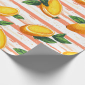 Mango Fruit Muster mit grünen Blätter Geschenkpapier (Ecke)
