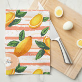 Mango Fruit Muster mit grünen Blätter Geschirrtuch (Viertel Falte)