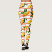 Mango Fruit Muster mit grünen Blätter Leggings (Rückseite)