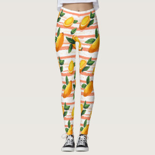 Mango Fruit Muster mit grünen Blätter Leggings